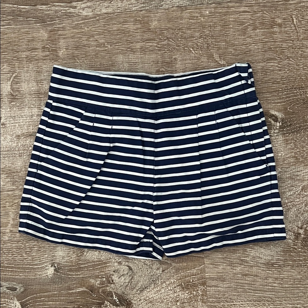 Janie and Jack Navy Striped Pleated Shorts size 6